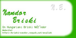 nandor briski business card